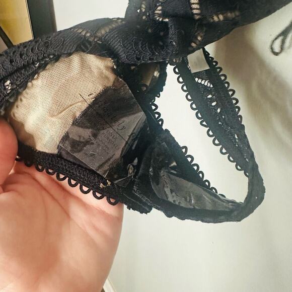 NWT FREE PEOPLE Thank You Never Black Lace One Piece Bodysuit Size Extra Small - Picture 7 of 7